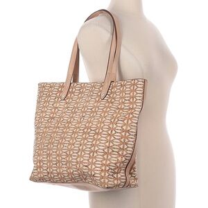 Stella & Dot Fillmore Tote in the Geo Cork pattern.